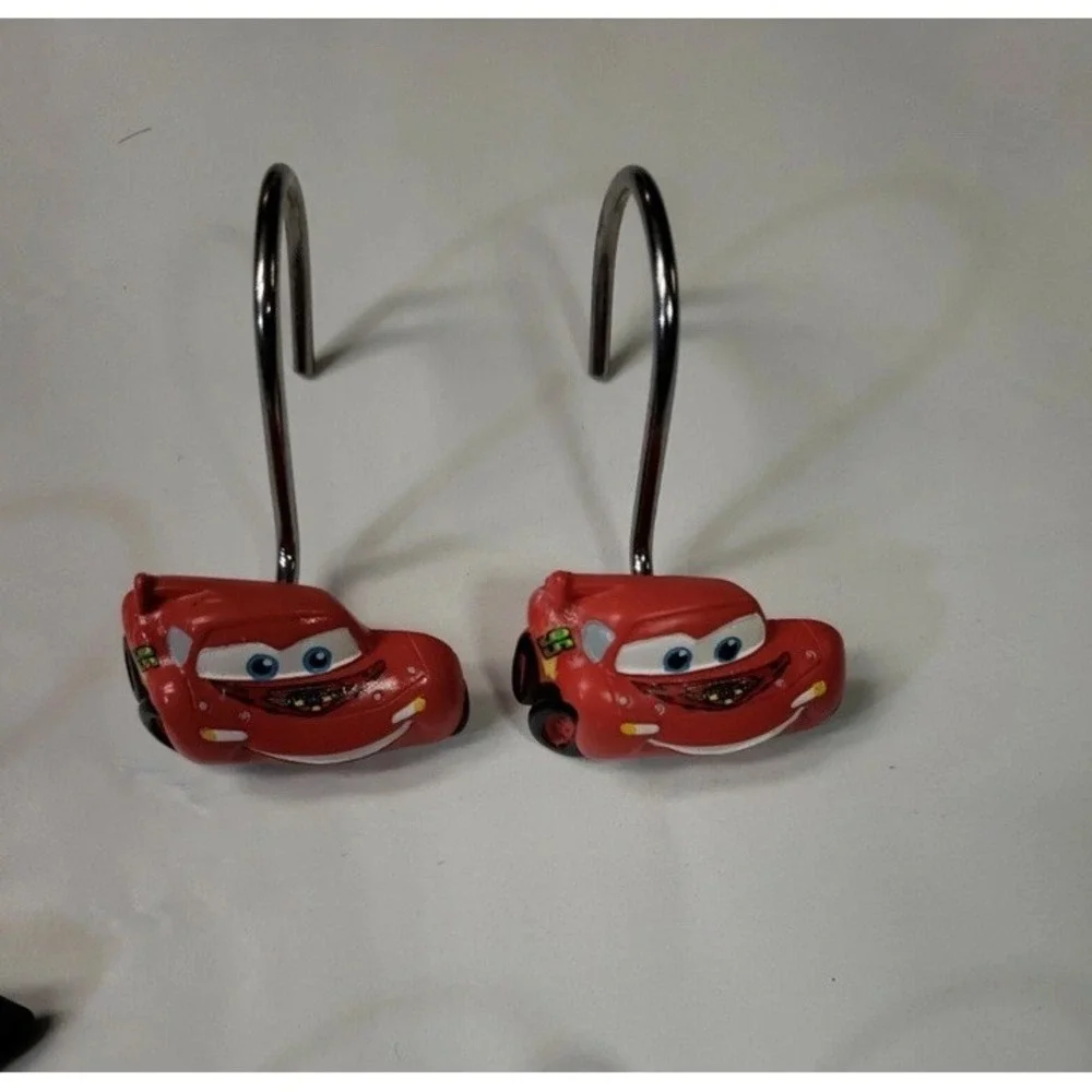 Disney Pixar Cars Jay Franco Set 12 Shower Curtain Hooks Lightning McQueen Mater